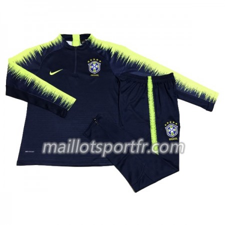 Brésil Ensemble Sweat d'entrainement 2018 Bleu